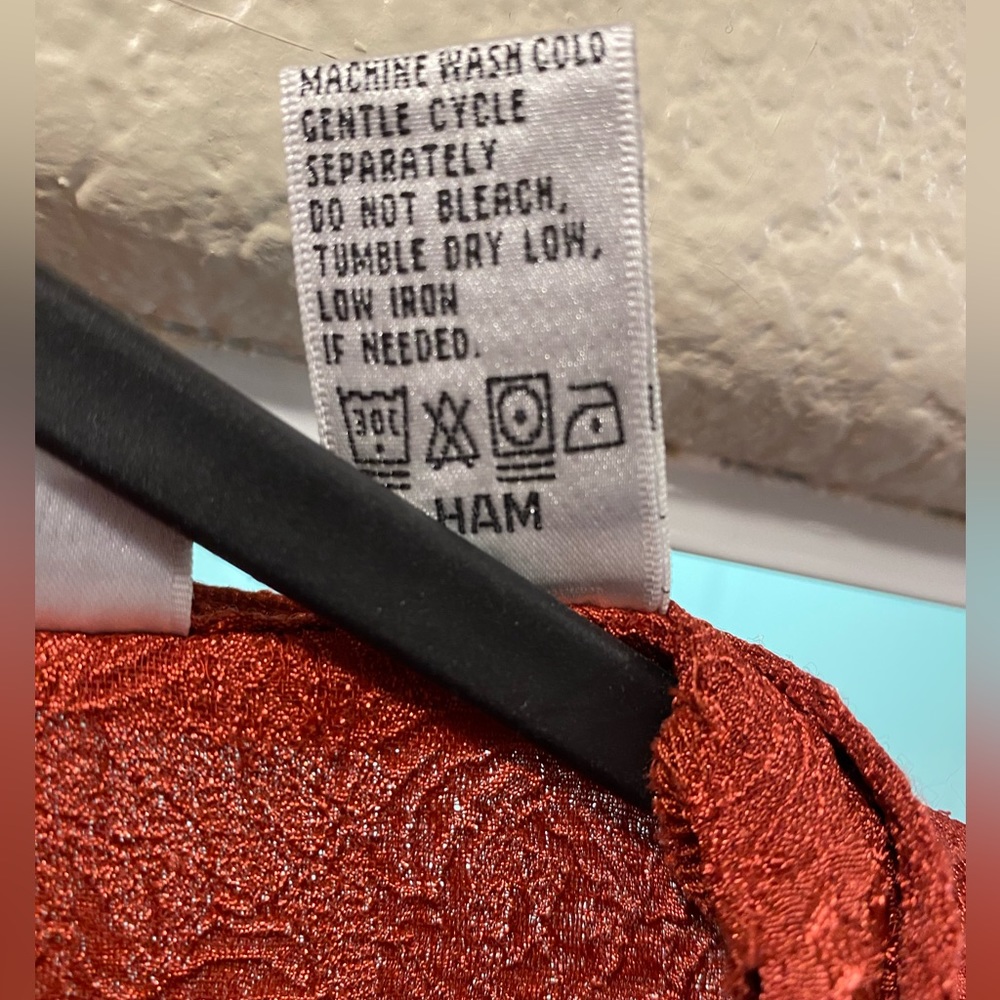 3/$10 Draper’s & Damon’s Long Sleeve Shirt / Blouse Medium Orange / Red - Picture 6 of 8